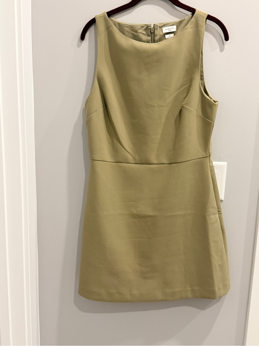 Babaton Olive Green Sleeveless Mini Dress